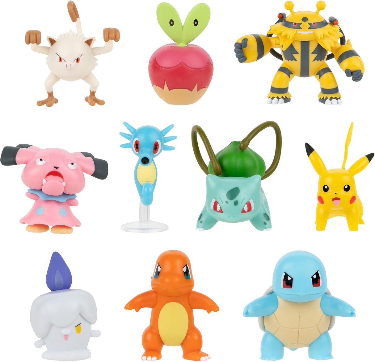 Pokémon Battle Figure 10 Pack – Nine 2-inch Battle Figures and One 4.5-inch Battle Figure.