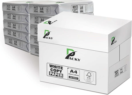 Packy® A4 Paper Copier Printer Multipurpose Laser Inkjet Printers Paper 210 x 297mm 1 Ream (500 x Sheets).