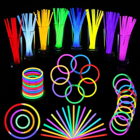 SULOLI Glow Sticks,50PCS Glow Sticks Party Packs Neon Glowsticks for kids Glow Bracelets for Dark Party Supplies.