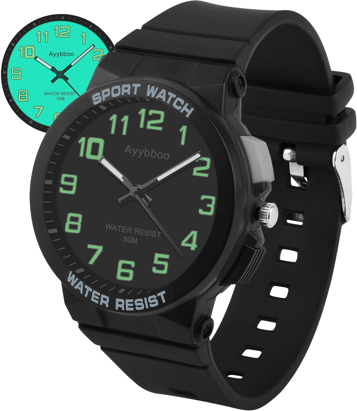 Ayybboo Kids Watch,50M Waterproof,Easy to Read Children's Watch with Light,Children Analogue Quartz Watch for Boys,Girls and Teenagers,for Ages 6-15.