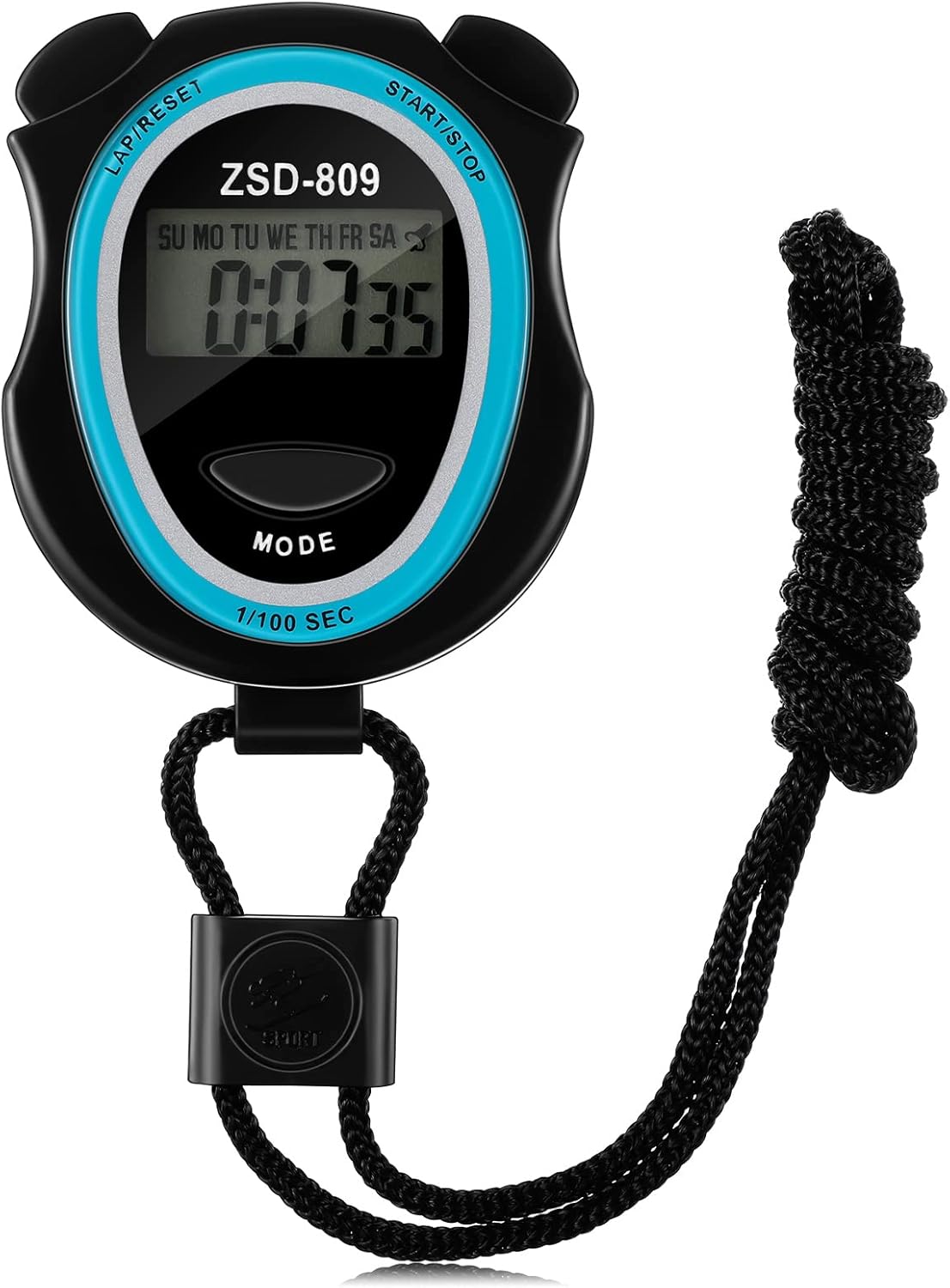 Sports Stopwatch Timer Digital Stop Watch Referee Handheld ABS Interval Training Timer Outdoor Digital Timer with Lanyard for Training Swimming Running Exercise Equipment.