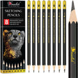 Sketching Pencils Set of 8 - B, 2B, 4B, 6B, 8B, HB, 2H, 4H - Drawing Pencils with Graphite Lead & Premium Wood are Ideal for Sketching, Shading & Doodling - For Beginners & Professionals.