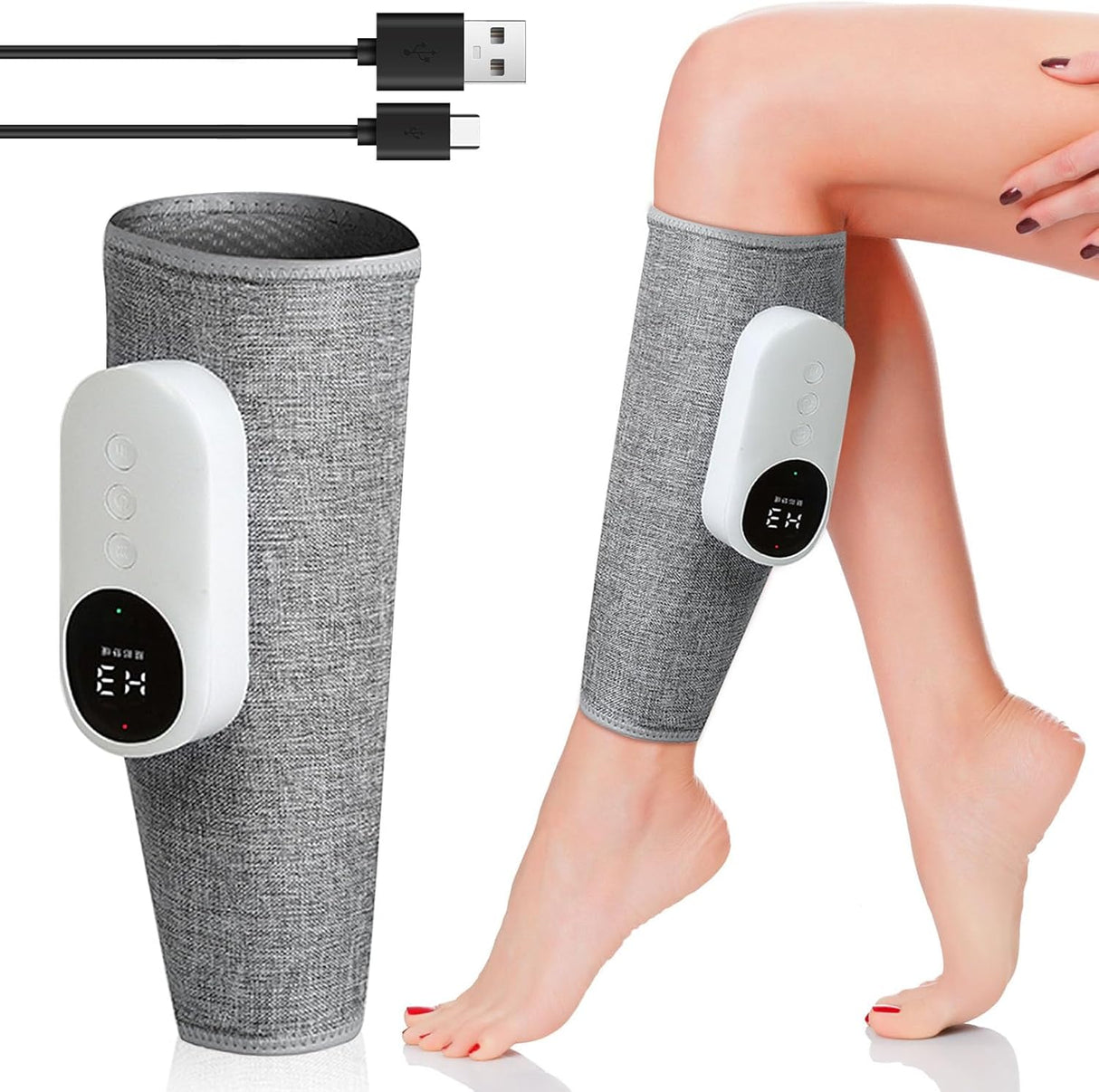 UPROZIL Cordless Calf Massager with Heat, Leg Massager for Pain and Circulation with 3 Modes and 3 Intensities,Revitive Circulation Booster for Legs,Air Compression Massager for Relieve Pain.