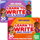 2X Set Busy Book Handwriting Practice for Kids - Learn to Write for Toddlers Age 3 4 5 - | 24 Tasks | 4 Dry Erase Markers | Pre K ABC Letter Tracing | - Homeschool Preschool Learning Activities.