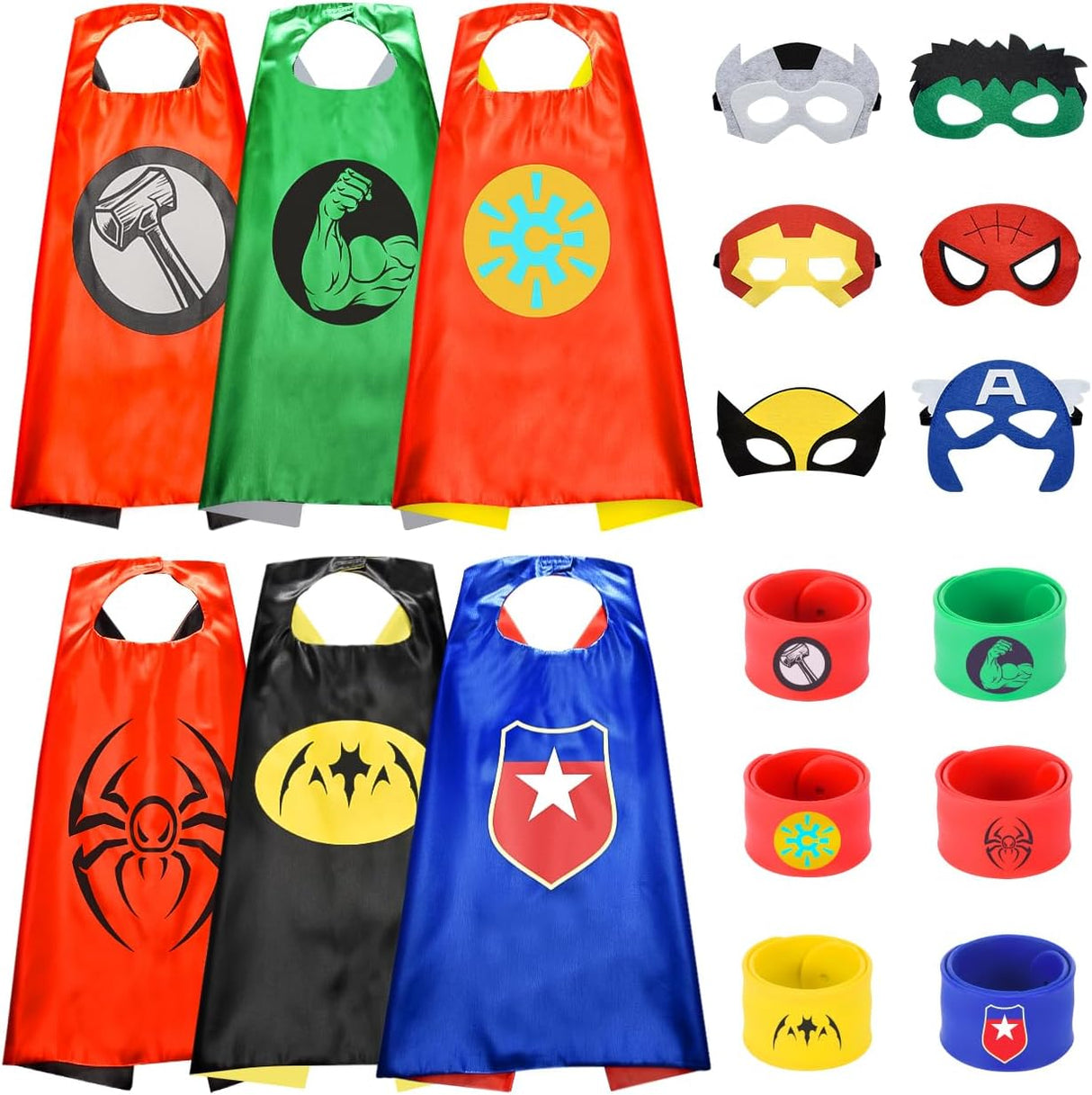 Gralal Superhero Costume Capes with Masks and Bracelets - Indoor and Outdoor Toys for Kids.