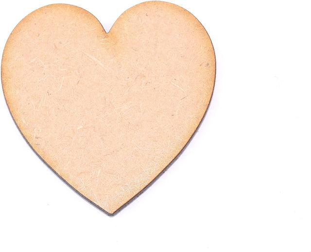 Pack of 10 MDF 60mm Hearts by WWS - Arts & Crafts, Scrapbooks, Decorations.