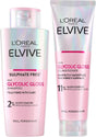 L'Oréal Paris Elvive Glycolic Gloss Shampoo and Conditioner Set for Dull Porous Hair, Get The Shiniest Hair of Your Life, Glossing Routine for Mirror-Like Shine.