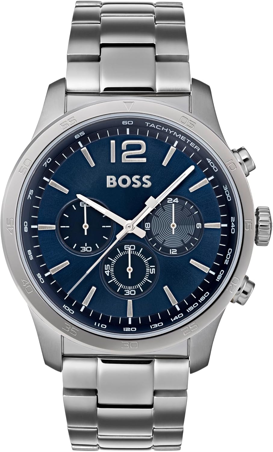 BOSS Chronograph Quartz Watch Men With Silver Stainless Steel Bracelet - 1513527.