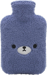 samply Hot Water Bottle with Cute Cover,2L Hot Water Bag for Hot and Cold Compress, Hand Feet Warmer,Neck and Shoulder Pain Relief, Dark Blue Bear.