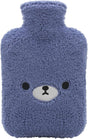 samply Hot Water Bottle with Cute Cover,2L Hot Water Bag for Hot and Cold Compress, Hand Feet Warmer,Neck and Shoulder Pain Relief, Dark Blue Bear.