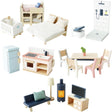 Le Toy Van - Wooden Dolls House Full Starter Furniture & Accessories Play Set For Dolls Houses | Dolls House Furniture Sets - Ages 3+.