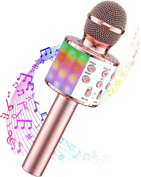 [2024 Upgrade] Karaoke Machine 2 Microphones for Adults Kids: Portable Karaoke Machine with 2 Wireless Microphones - Bluetooth Speaker Amp with LED Disco Ball for Party, Home, Outdoor, singing, Gift.