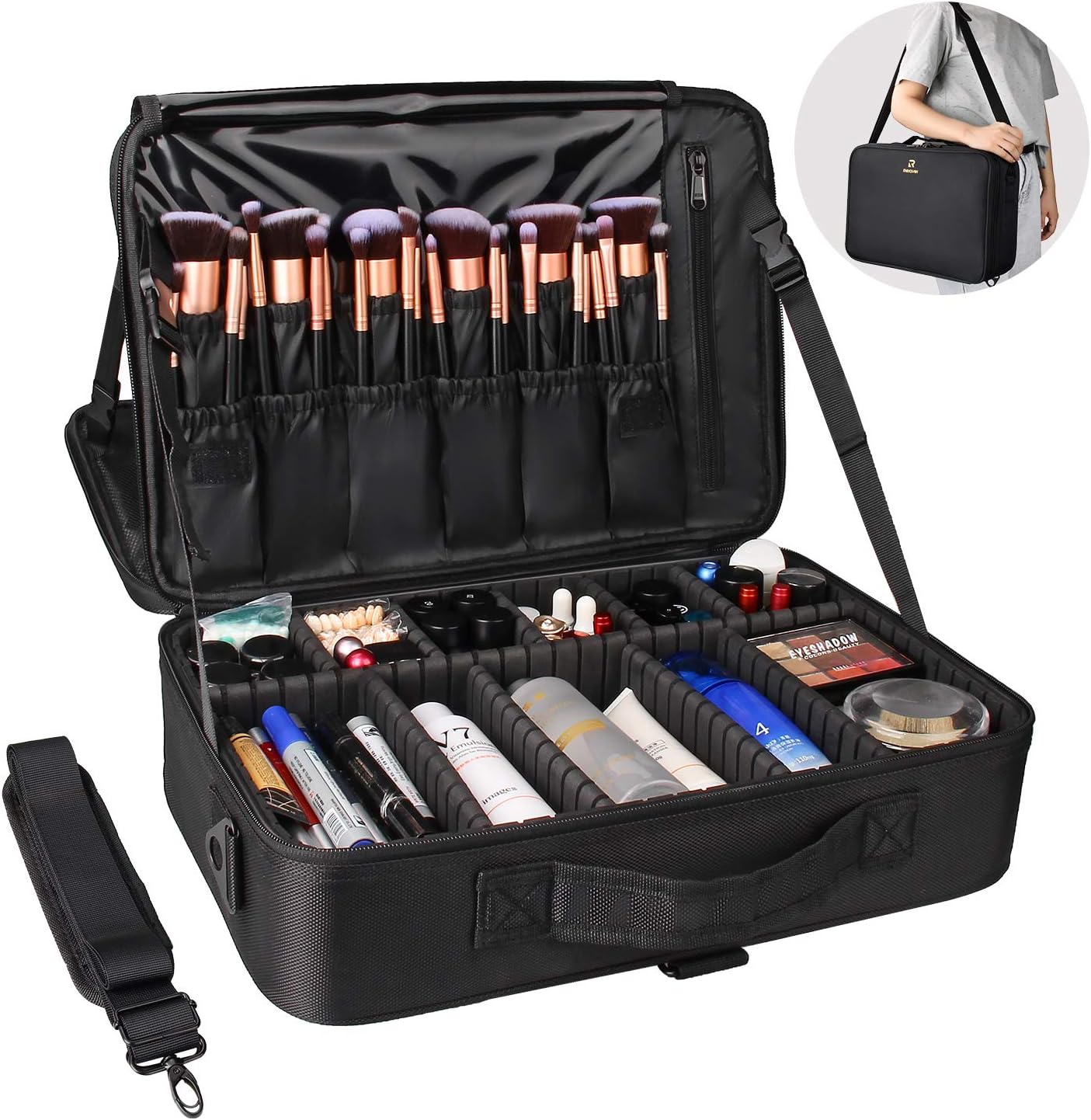 Travel Makeup Train Case Cosmetic popular Organizer Portable Artist Storage Bag