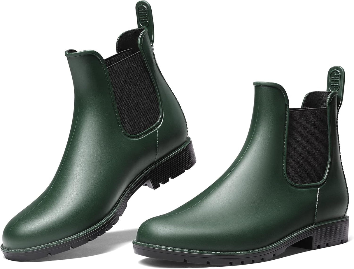 DREAM PAIRS Wellington Boots Women and Men Ankle Ladies Wellies Short Chelsea Booties Waterproof Rain Boots.