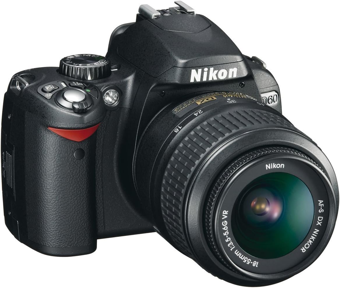 Nikon D60 Digital SLR Camera - Black (AF-S DX Nikkor 18-55 mm f/3.5-5.6G VR) (Renewed).