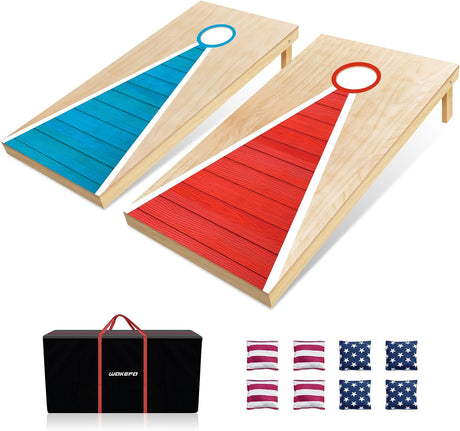 Cornhole Set-4'x 2' /3'x 2'Corn Hole Boards Set, Solid Wood Cornhole Game Outdoor Set, Corn Holes Outdoor Game, Corn Hole Sets with Bags Regulation Size, Perfect for Lawn, Backyard, Beach, Park.