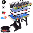 ALPIKA 4FT 4 in 1 Muliti Sports Game Table, Folding Combo Table - Pool/Snooker Table, Air Hockey Table,Table Tennis Table,Football Table with Accessory Storage Box.