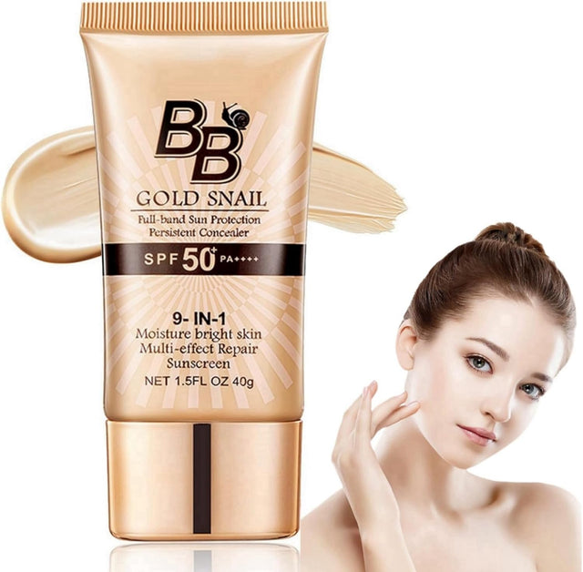 BB Cream Light,BB Cream Foundation,BB Cream Tinted,Tinted Moisturiser Face Women,BB Cream Medium Cover Blemishes,Color Correcting Cream,Tinted SPF 50 Face Moisturiser,SPF50+ Gold Snail Sunscreen,40g.