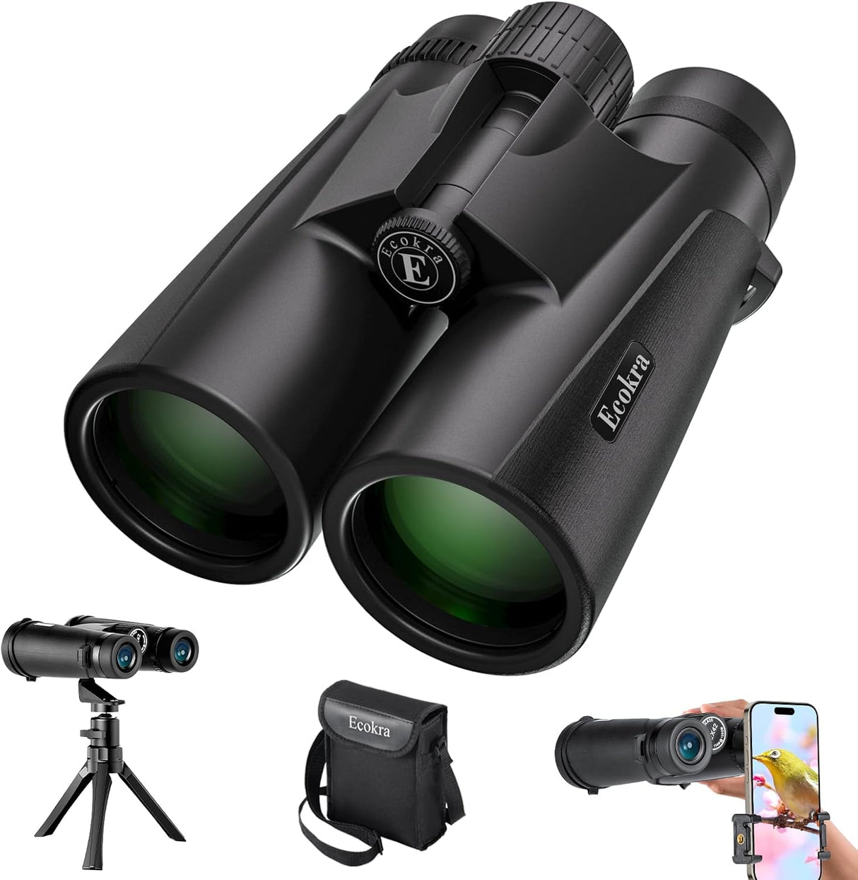 12x42 HD Binoculars for Adults, Super Bright High Power Binoculars with Large View, Clear Low Light Night Vision, BAK4, FMC Prisms, Waterproof Compact Binoculars for Bird Watching Hunting Stargazing.