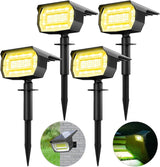 4 Pack Solar Spot Lights Outdoor Garden, 72 LED Solar Landscape Spotlights 3 Modes Solar Lights Outdoor Waterproof Dusk-to-Dawn Spot Lights Solar Powered for Garden Yard Driveway Pathway, Warm White