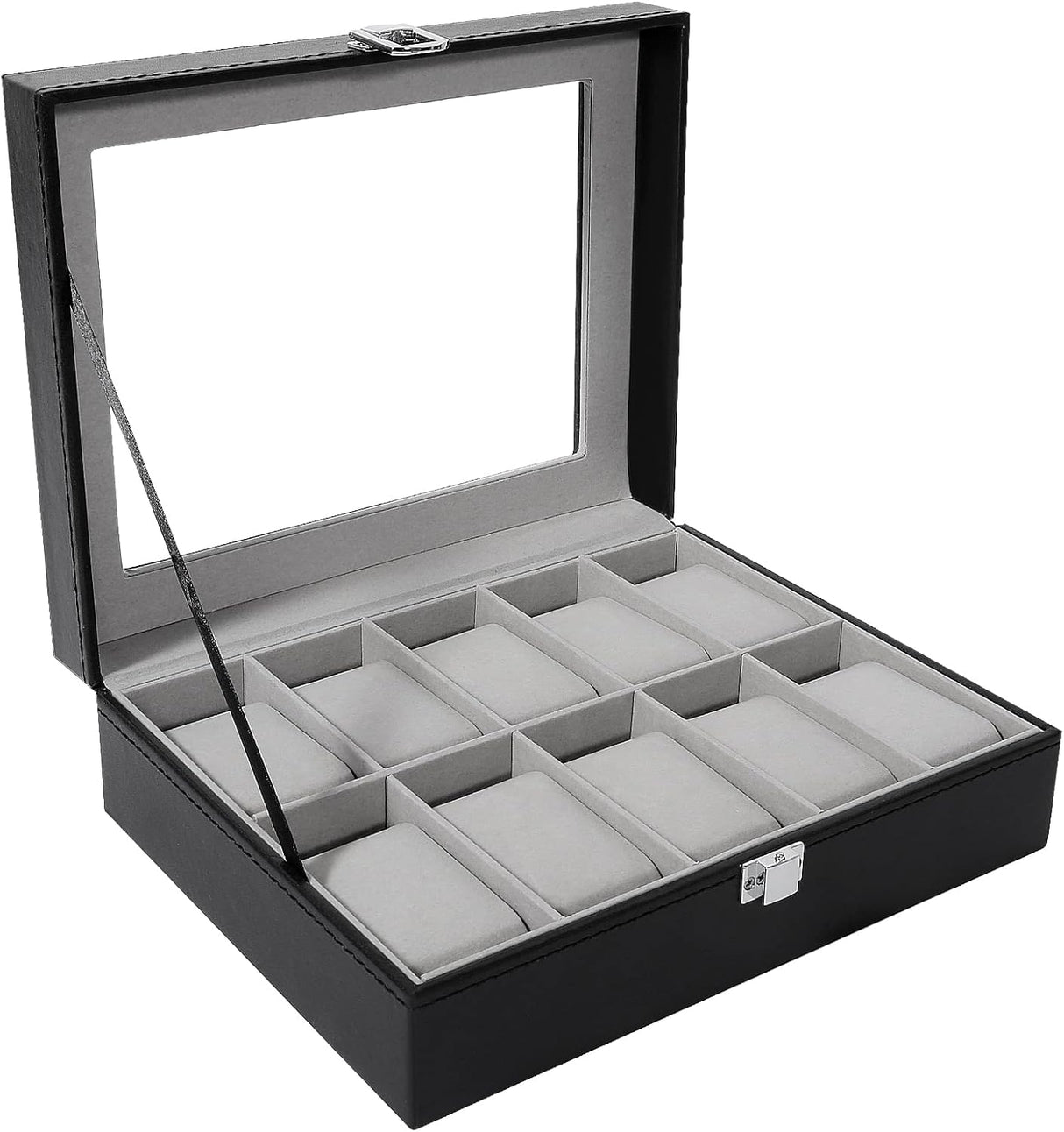 Uten Watch Boxes 6 Slots, Watch Display Storage Box PU Jewelry Collection Case Organiser Holder.