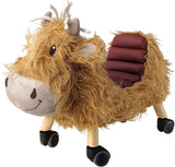 Little Bird Told Me - Hubert Highland Cow Ride On Animal Toy, Soft Animal Wheely Toy for Toddlers, Indoor & Nursery Play, Sturdy Wooden Frame, Supportive Seat.