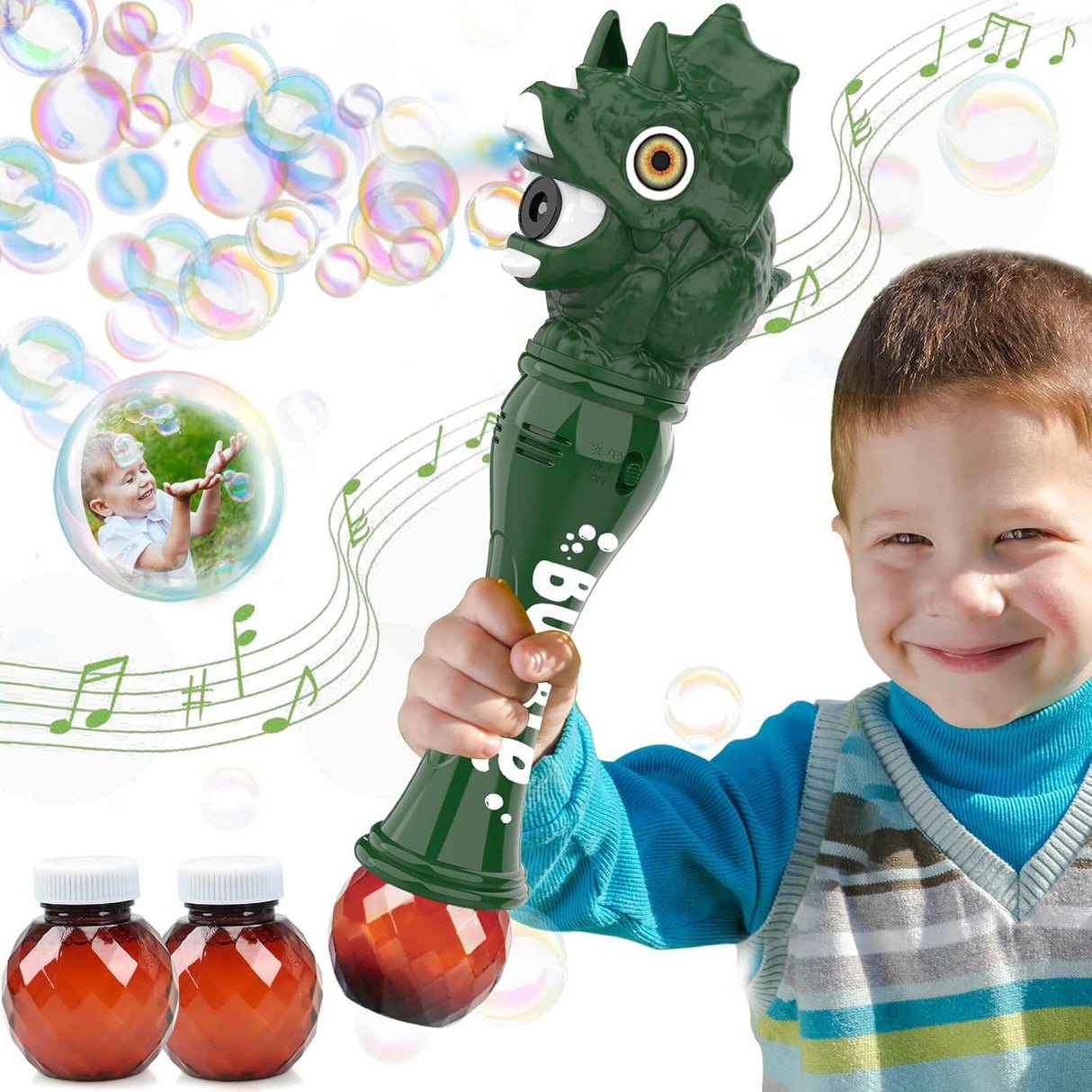 Aooess Gifts for 3+ Year Old Boys Kids: Dinosaur Bubble Wand Machine Toys for Age 3 4 5 6 7 8 Years Old Kids Birthday Presents Toy for Toddler Ages 3-8 Bubble Blower Maker for Outdoor Garden Party.