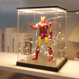 Huijintao Clear Acrylic Display Case with Led Light Assemble Box Organizer Dustproof Showcase for Toys Collectibles (8×8×12inch；20x20x30cm).