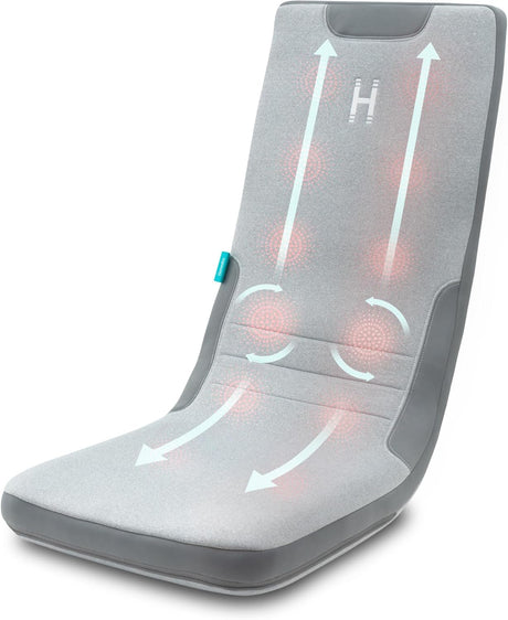 Homedics Full Body Flex Massage Cushion, Massager with Heat for Back, Shoulders and Glutes, 3 Intensity Settings, Flextrack Technology, Lightweight and Foldable, Remote Control.