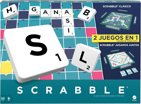 Mattel Games Classic Scrabble, Original Crossword Board Game, English Version, Family Board Game for Adults and Kids, Word Game for 2 to 4 Players, Ages 10 and Up, English Version, Y9592.