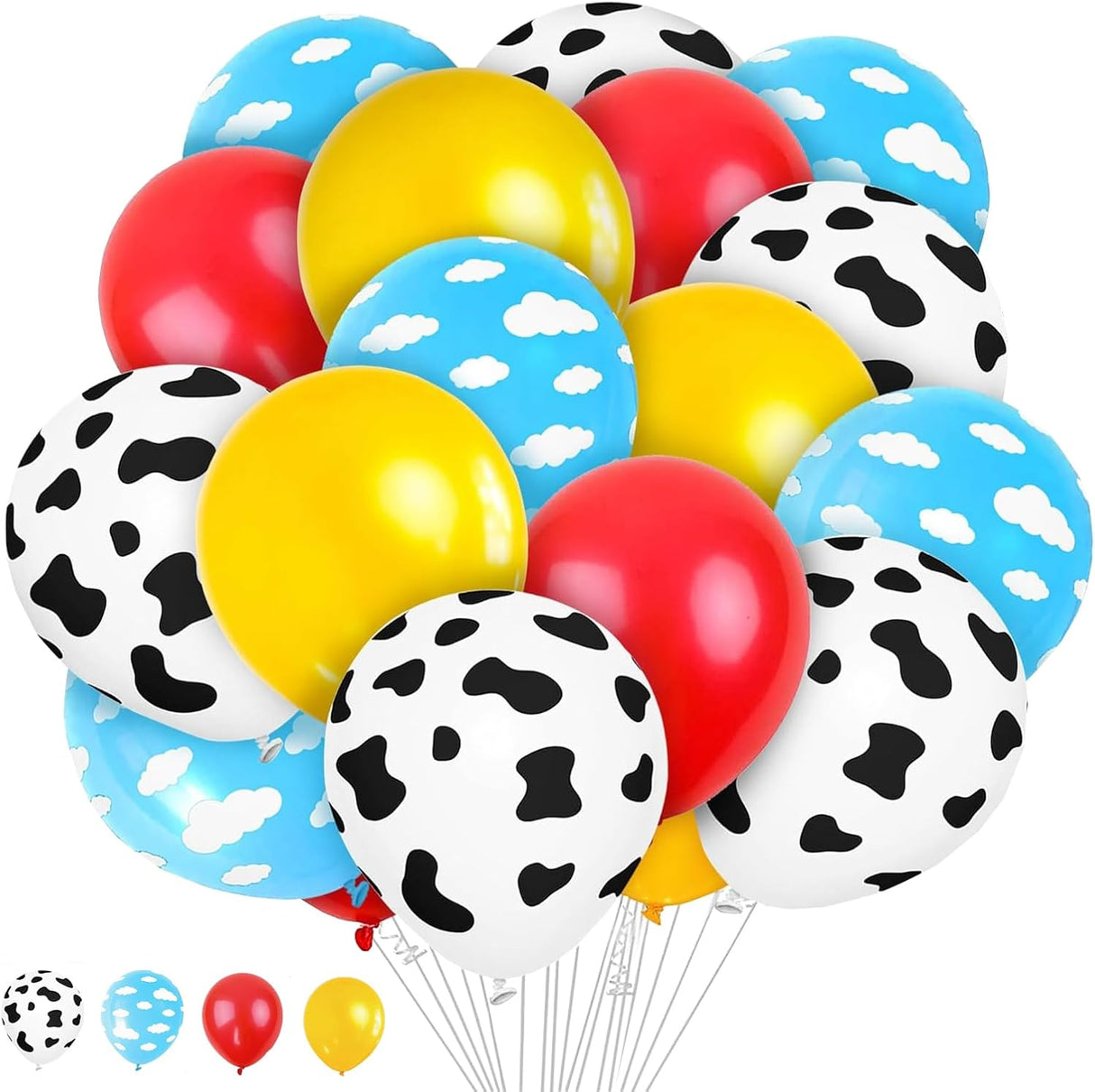 60 Pcs Cow Print Balloons, Cow Balloons, Toy Story Party Decorations, Farm Balloons, For Boys Girls Farm Theme First Rodeo Birthday Baby Shower Party Decorations Supplies.