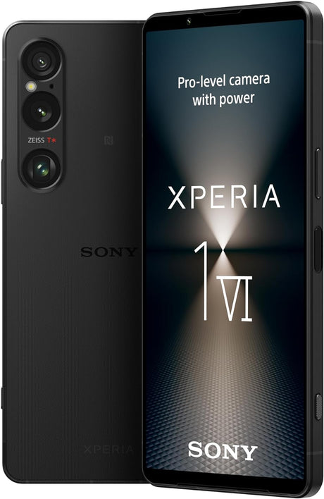 Sony Xperia 1 VI - 6.5 Inch 19.5:9 FHD+ HDR OLED - 120Hz Refresh rate - Triple lens - Android 14 - SIM free - 256GB Storage - IP65/68 rating - Dual SIM hybrid 1-36 months warranty - Black.