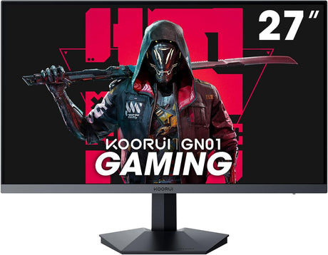 KOORUI 27 Inch Gaming Monitor Full HD (1920 x 1080), 165 Hz,1ms, DCI-P3 90% Color Gamut, Adaptive Sync, (HDMI, DisplayPort) Black.