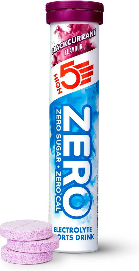 HIGH5 ZERO Electrolyte Tablets | Hydration Tablets Enhanced with Vitamin C | 0 Calories & Sugar Free | Boost Hydration, Performance & Wellness | Blackcurrant, 20 Tablets (20x, Pack of 1).