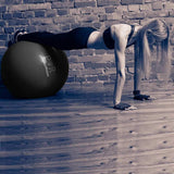 PhysioRoom Swiss Exercise Ball with Pump | Anti-Burst Fitness Equipment Pilates, Yoga Ball & Gym Ball Ideal for Core Exercises | Workout Back Pain Relief Pregnancy Ball (Black).