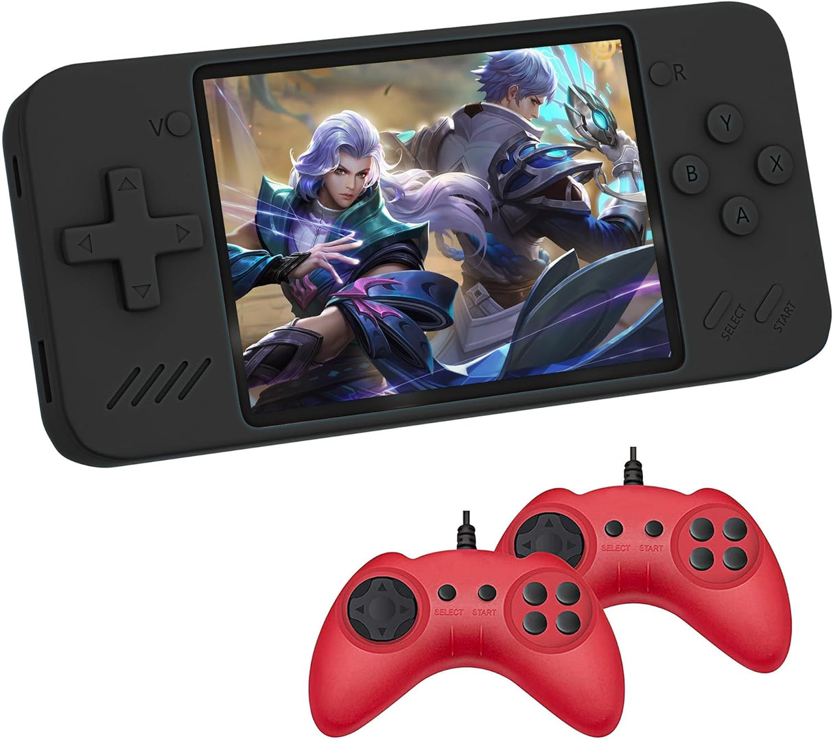 Retro Handheld Game Console Gifts for Kids and Adults, Built in 600 Classic FC Video Games, 3.5-Inch 5000mAh Rechargeable Portable Mini Game Player with 2 Gamepads, Support TV Out & Two Players（Black）.