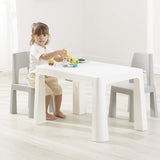 Liberty House Toys BS-8817W Kids White and Grey Height Adjustable Table and 2 Chairs, 49-54cm H x 50cm W x 78cm D.