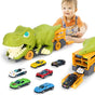 Lidasen Dinosaur Swallowing Truck Toy for Kids, Monster Tyrannosaurus Rex Transport Car Toy with 6pcs Mini Car, Fine Motor Skills Training Toy, Scene Storage, Vehicle Gift for Boys Girls Ages 3+.