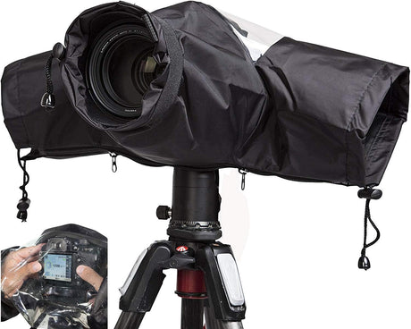 WANBY Waterproof Camera Rain Cover Professional Soft Black Camera Rain Covers for All DSLR SLR Cameras.