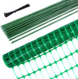 Barrier Fencing Mesh Garden Fence 1m x 30m with 25 Pack Fencing Pins, Ohuhu Heavy Duty Plastic Fencing Animals Barrier Set Reusable Temporary Mesh Fence for Pets, Poultry, Construction Site, Green