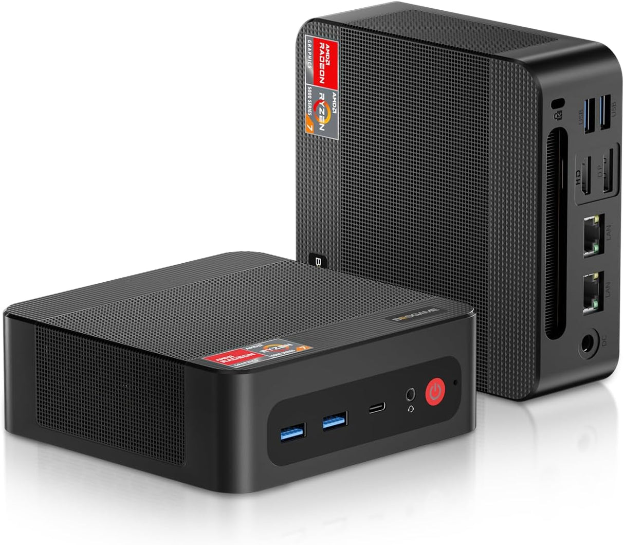 BOSGAME Mini PC Windows 11 Pro[Dual LAN], AMD Ryzen 7 5700U (8C/16T, up to 4.3Ghz) 32GB DDR4 1TB SSD Mini PC Dual Channel, 4K@60Hz Mini Desktop Computers Wi-Fi 6E/BT 5.2.