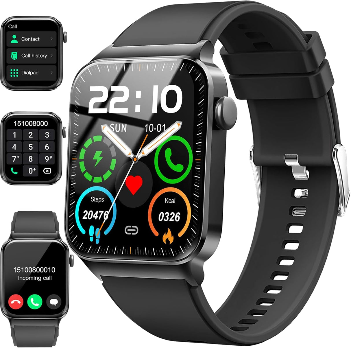 Smart Watch for Men Women Answer/Make Calls, 1.85" Touch Screen Smart Watches with Step Counter, Heart Rate Sleep Monitor, 110+ Sport Modes, Fitness Tracker, IP68 Waterproof Smartwatch for Android iOS.