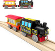 Battery Operated Locomotive Train for Wooden Train Track, Motorized Train Toys for Toddlers, Train Accessories Compatible with Thomas, Brio, Chuggington, Melissa and Doug (Battery Not Included).