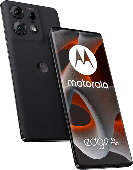 Motorola edge50 pro Smartphone (6,67" Super HD pOLED Display, 50 MP Camera with OIS, 12/512 GB, 4500 mAh, incl. 125W charger, Android 14) Black Beauty, incl. protection cover.