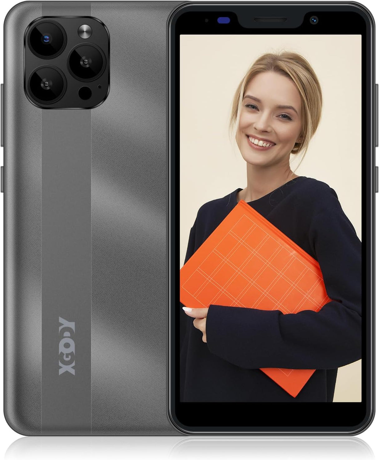 Xgody Android Phone S21, SIM Free Unlocked Mobile Phone with 5.5'' Display Android 9 Quad Core 2500mAh battery, 3G Dual SIM, 1GB+16GB 64GB Expandable, 5MP Cameras Face ID GPS UK Verizon(Black).