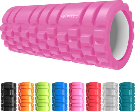 Foam Roller and Massage Roller by KG Physio - Massage Roller for Legs, Back and Arms - Ultra Lightweight Core Muscle Roller Essential to Release Deep Tension - 13"x5" Long Foam Roller.