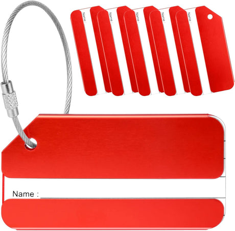 Yizhet Luggage Tags 6 Pcs Luggage Labels for Suitcases, Aluminium Alloy Suitcase Tags for Travel with Steel Loop, 6 Colors Travel Tags for Luggage Baggage Identity ID Labels.