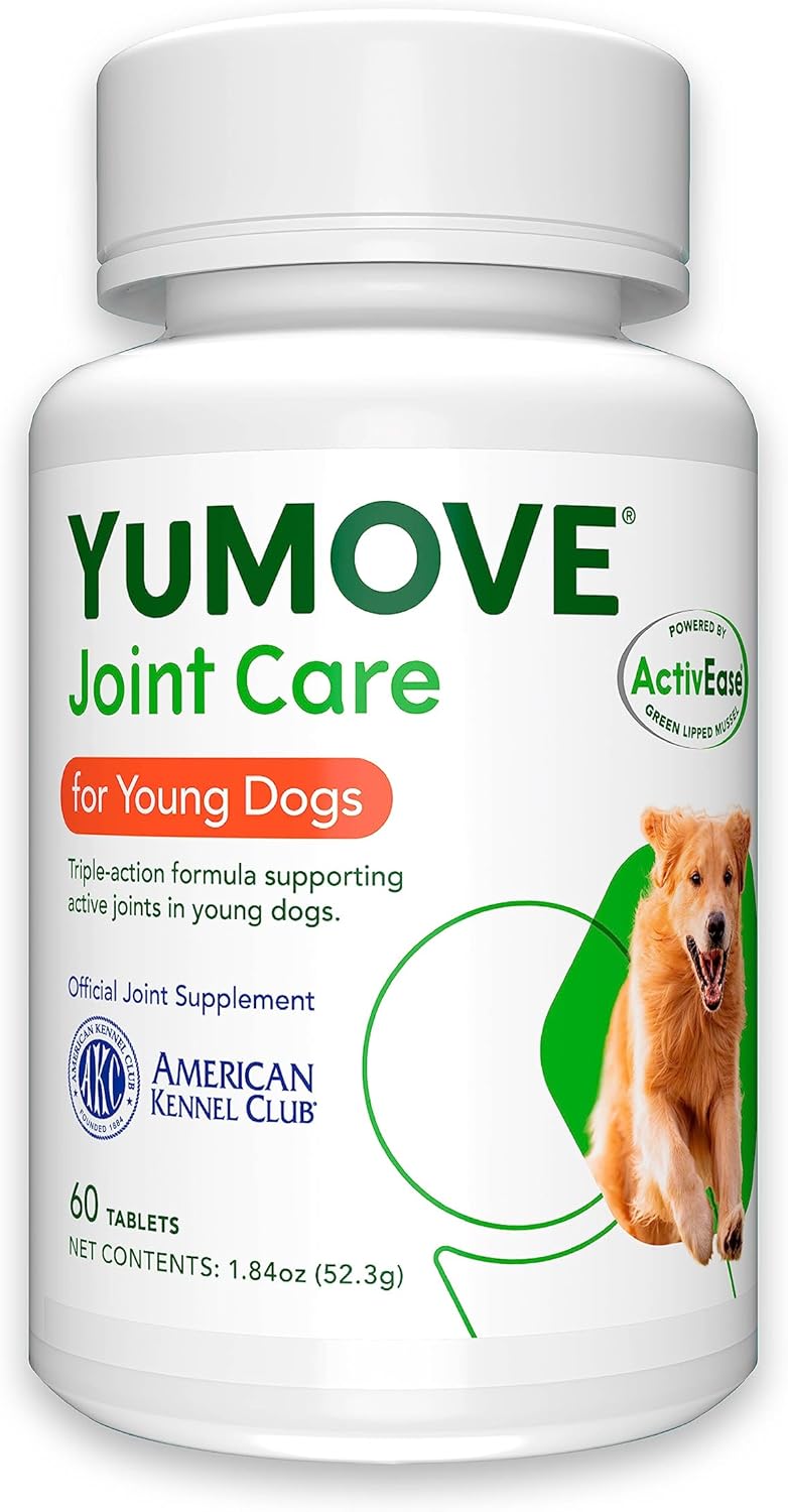 YuMOVE Young and Active Dog | Joint Supplement for Dogs to Support Active and Growing Joints Aged Under 6 | 60 Tablets Clear