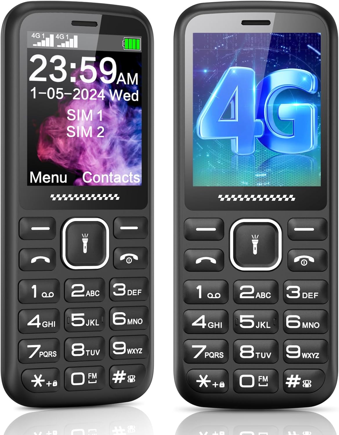 uleway Feature Phone 4G Unlocked Basic Mobile Phone Backup Mobile Phone UK Sim Free with Bluetooth 1000mAh Long Battery Life Dual Sim Pay As You Go Phone all carriers.