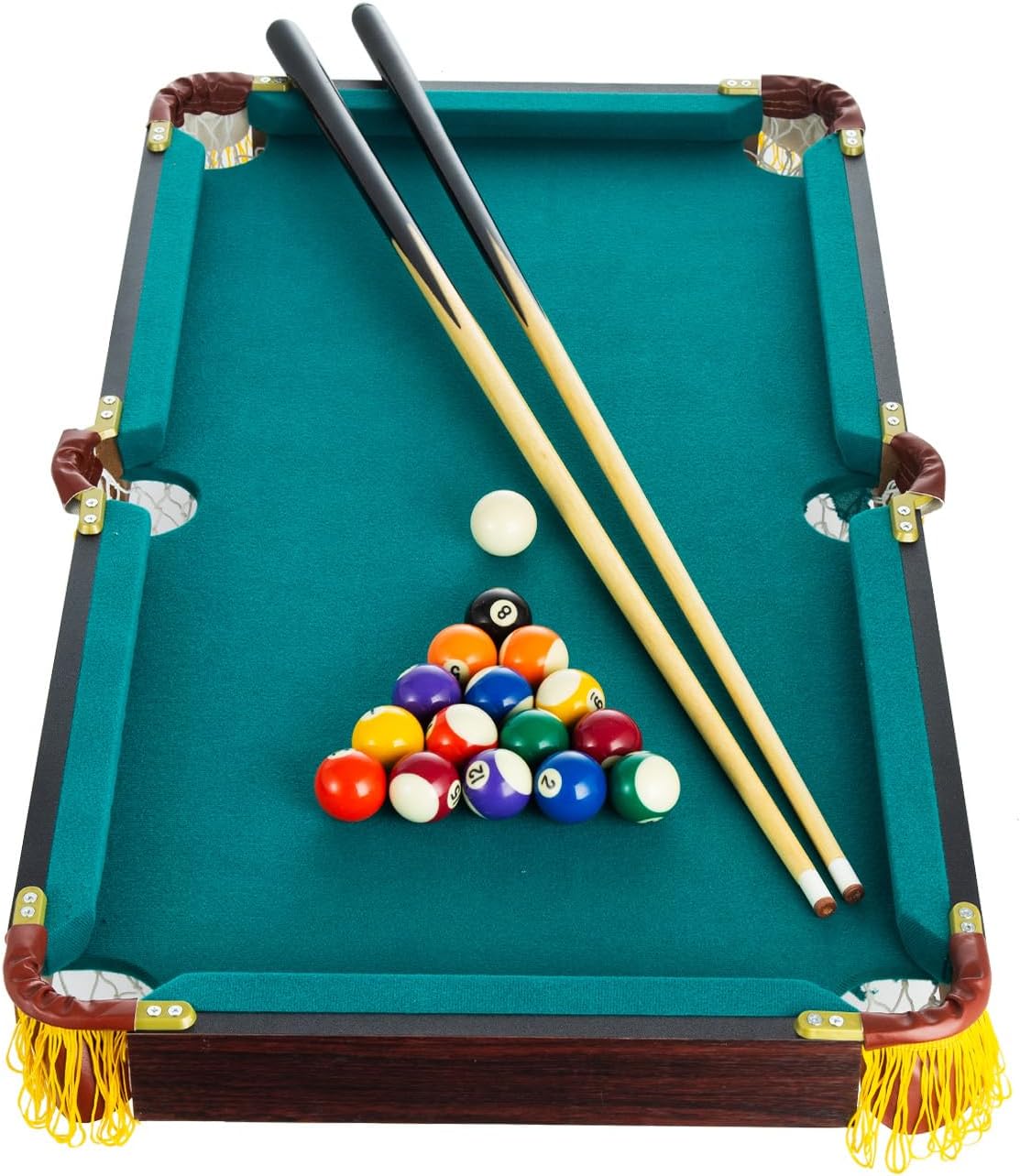 Mini Kids Pool Table Top - 36 Inch Small Billiards Desktop Family Games Set for Children Size 3ft Wooden Snooker Tabletop Kit with Full Accessories.